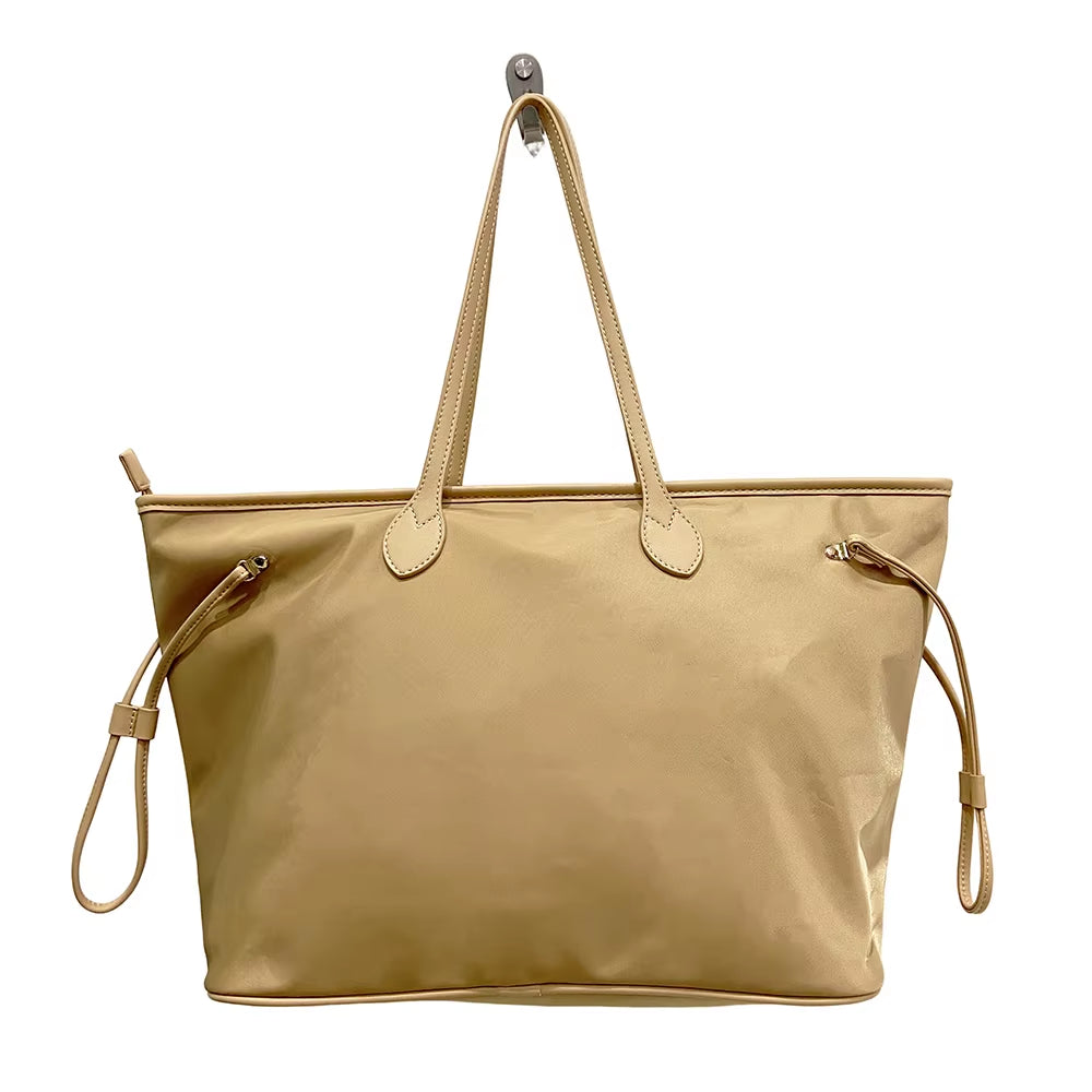 Large Capacity Women'S Straw Casual Tote Bag with Zipper Closure Polyester Lining Fashion Luxury Design