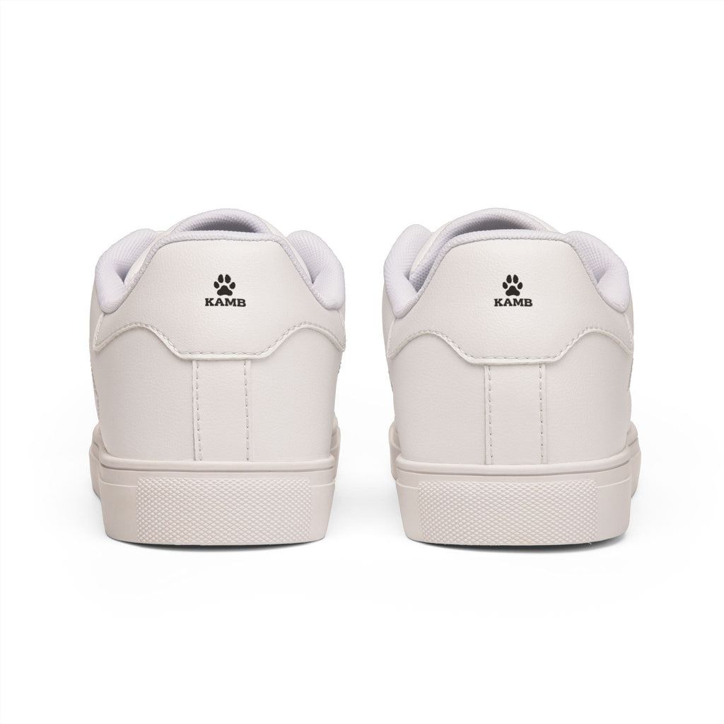 KAMB Men's White Low-Top Leather Sneakers