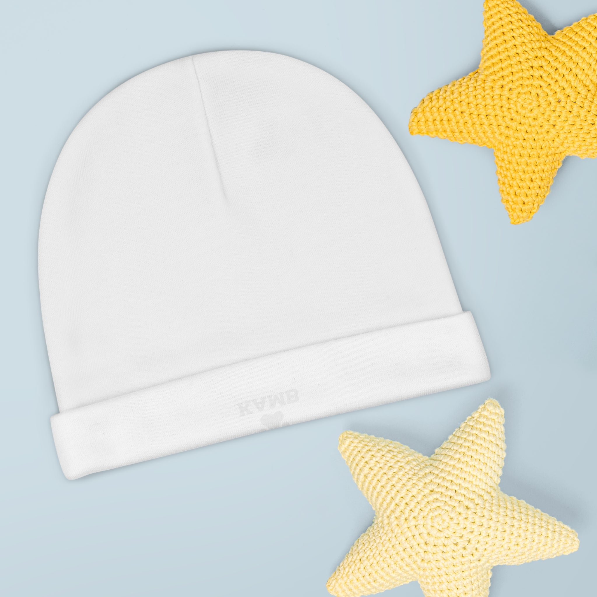 Baby Beanie - Cute Paw Print "KAMB" Infant Knit Hat