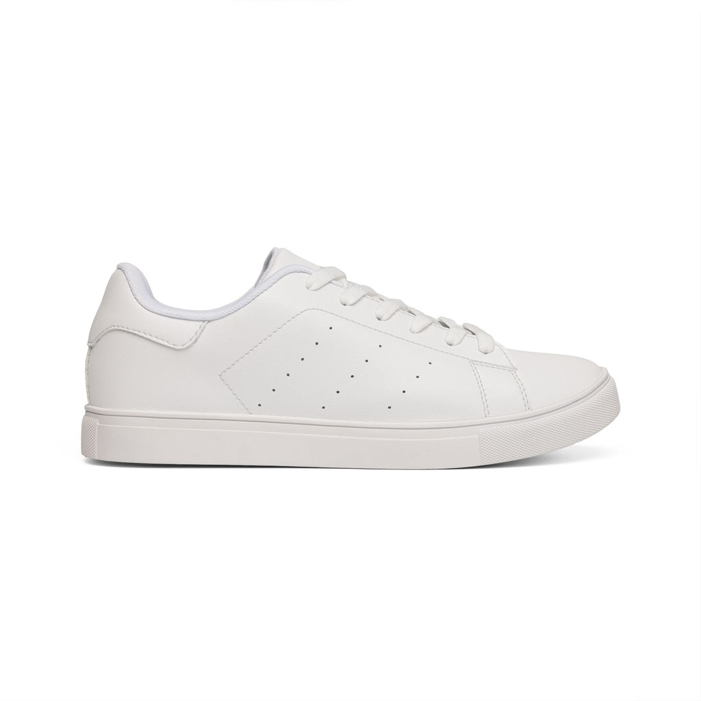 KAMB Men's White Low-Top Leather Sneakers