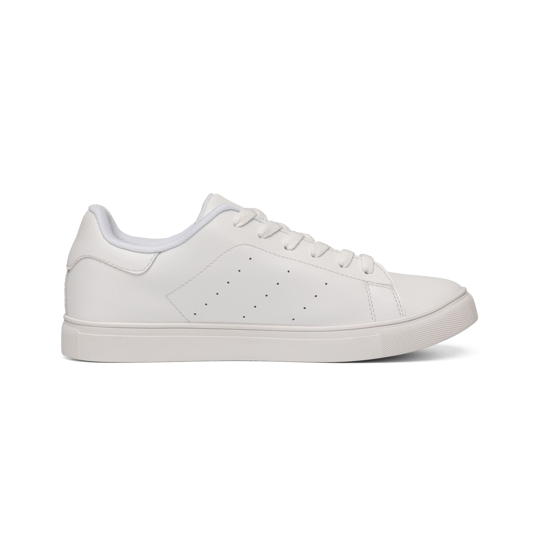KAMB Men's White Low-Top Leather Sneakers