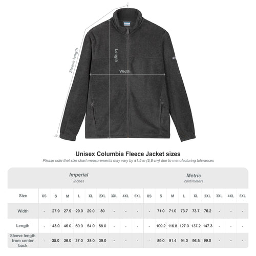 Embroidered Columbia Fleece Jacket — Men's/Women's Zip-Up Outdoor Fleece