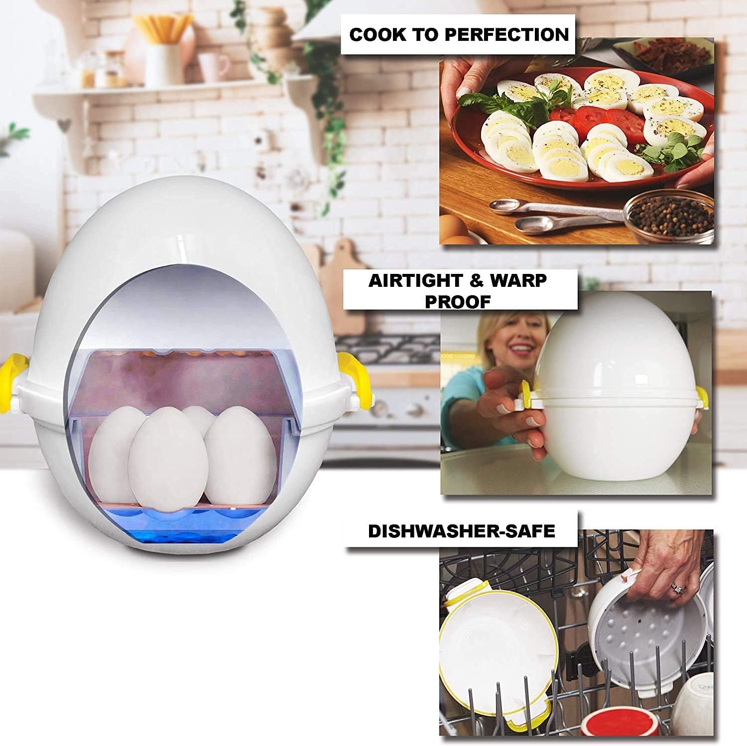 Eggpod by  Egg Cooker Wireless Microwave Hardboiled Egg Maker, Cooker, Egg Boiler & Steamer, 4 Perfectly-Cooked Hard Boiled Eggs in under 9 Minutes as Seen on TV