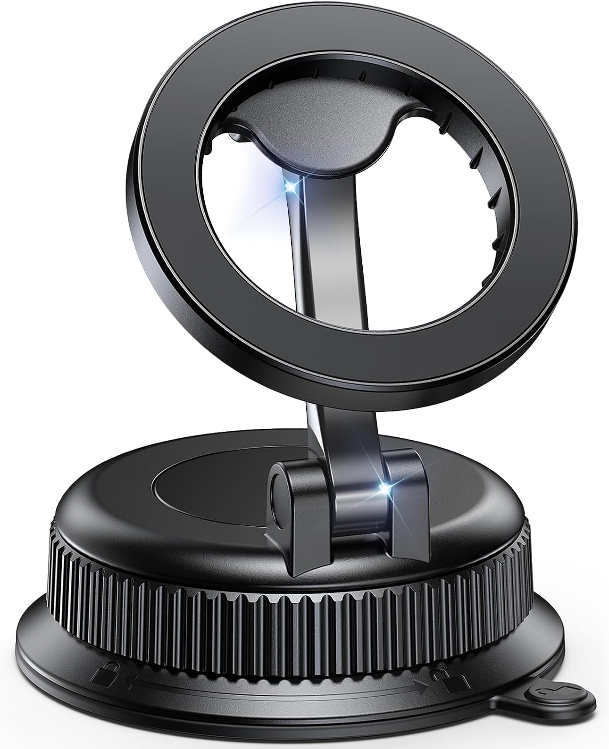 Magnetic Car Phone Holder for Magsafe, Reinforced Zinc Alloy Hinge, Suction Cup Car Phone Mount for Dashboard/Windshield, 360° Rotatable & Foldable Phone Holder for Iphone 17 16 15 14 13 12