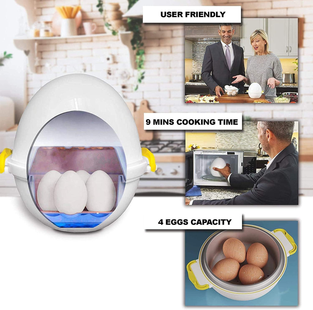 Eggpod by  Egg Cooker Wireless Microwave Hardboiled Egg Maker, Cooker, Egg Boiler & Steamer, 4 Perfectly-Cooked Hard Boiled Eggs in under 9 Minutes as Seen on TV
