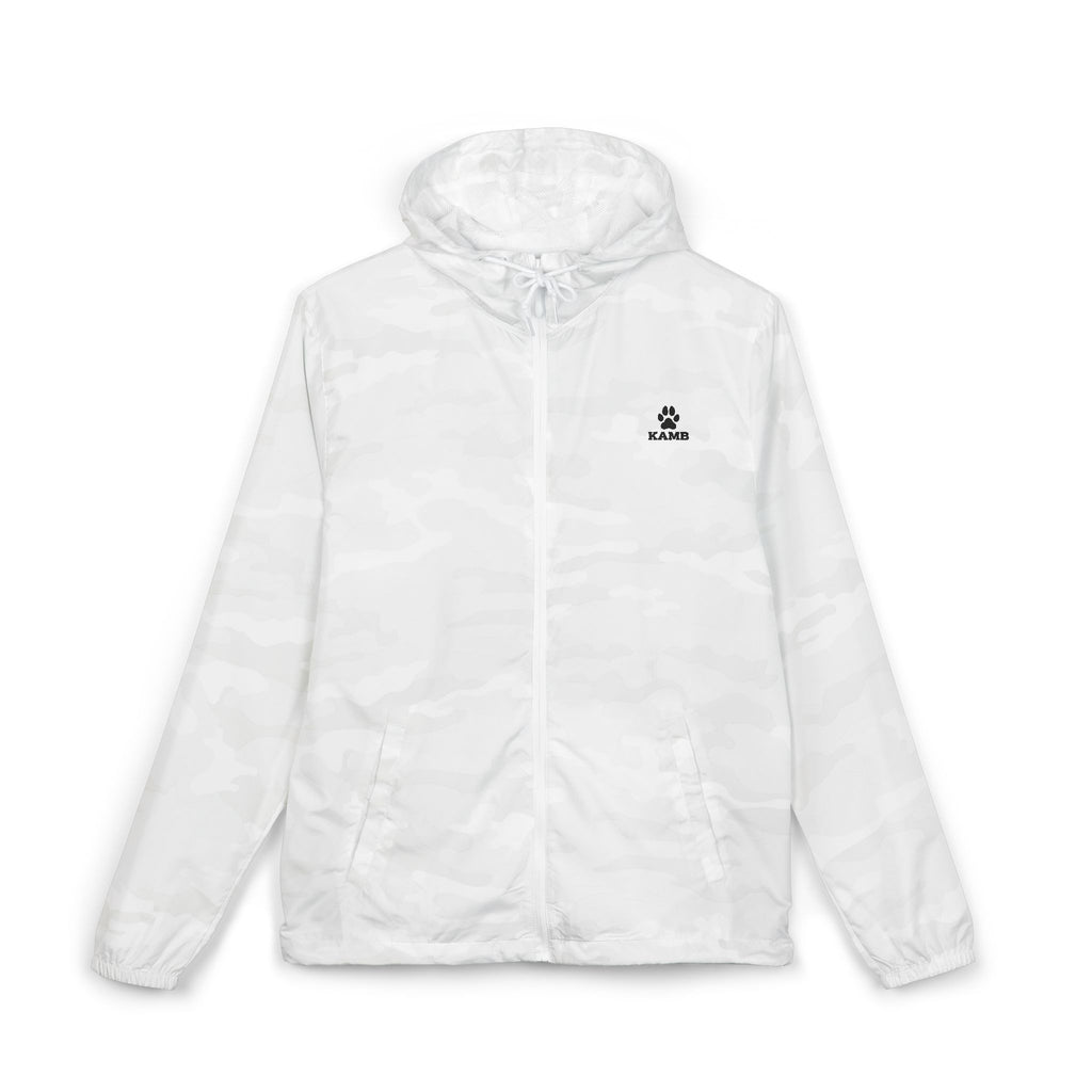 Windbreaker Jacket - Minimal Black Crown Logo, Lightweight Full-Zip Hooded Outerwear