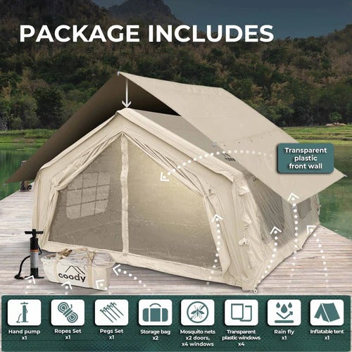 ABORON Inflatable Tents for Camping 117 Sq Blow Up Tent Portable Air Cabin Tent