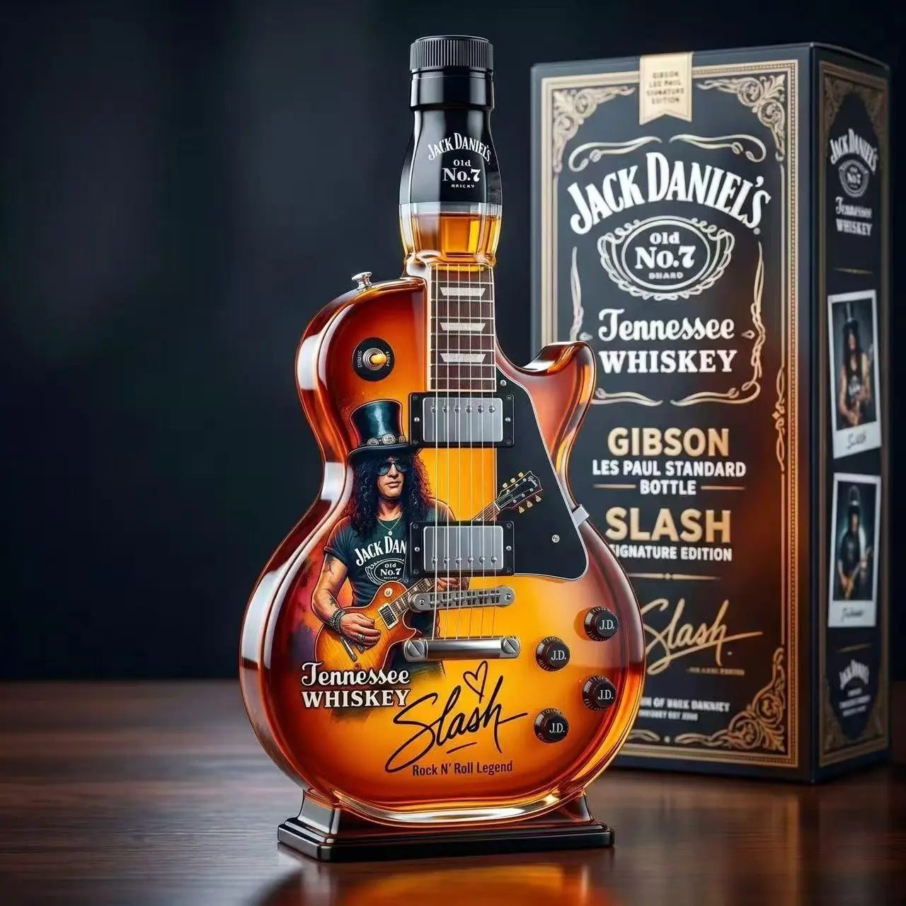 Slash Les Paul Guitar Whiskey Decanter, Rock Bar Collectible Bottle, Unique Gift for Music Lovers, High-Quality Design